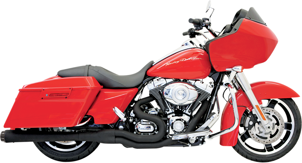 BASSANI XHAUST Megapower 2:1 Exhaust - 1-3/4" to 1-7/8" to 2" -  Black FLH-767B