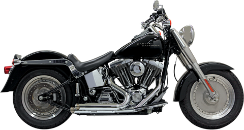 BASSANI XHAUST Pro Street Exhaust - Chrome - Slash Cut - '86-'17 Softail 1S24F