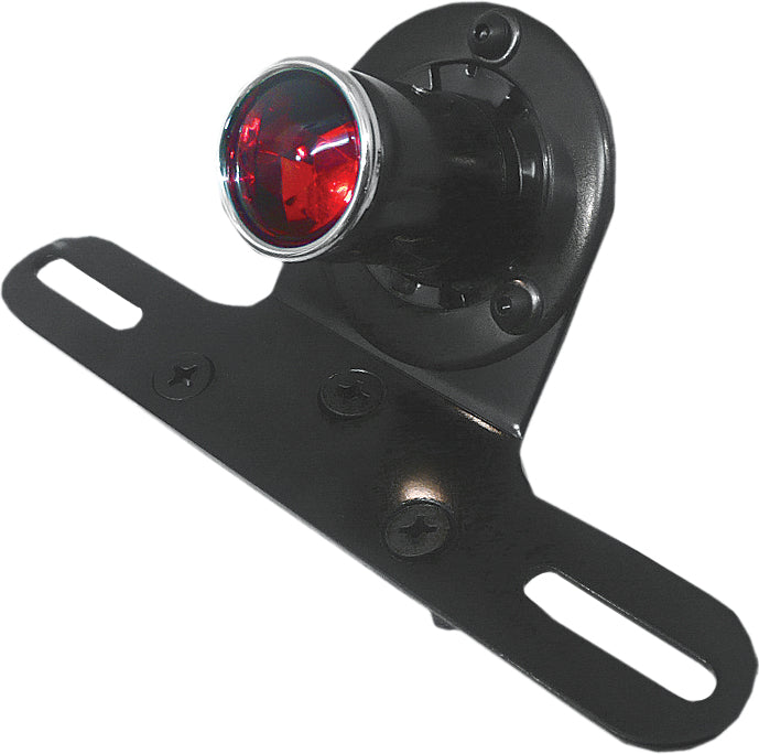 Retro Style Taillight Blk 1.2" O.D. Red Lens