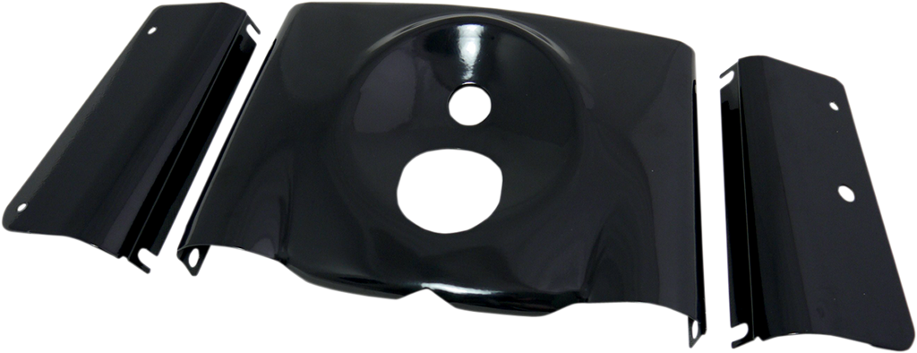 DRAG SPECIALTIES 3-Piece Fork Tins - Gloss Black - Smooth -  '86-'17 FLST 76914B