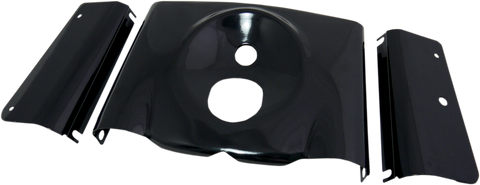 DRAG SPECIALTIES 3-Piece Fork Tins - Gloss Black - Smooth -  '86-'17 FLST 76914B