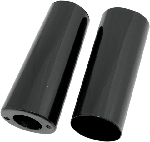 DRAG SPECIALTIES Fork Slider Covers - Gloss Black - Smooth - Extended +2" (8.5") 74538B