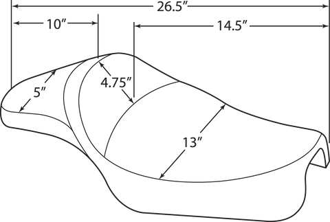 DRAG SPECIALTIES Extended Predator Seat - Smooth - XL '10-'22 0804-0610