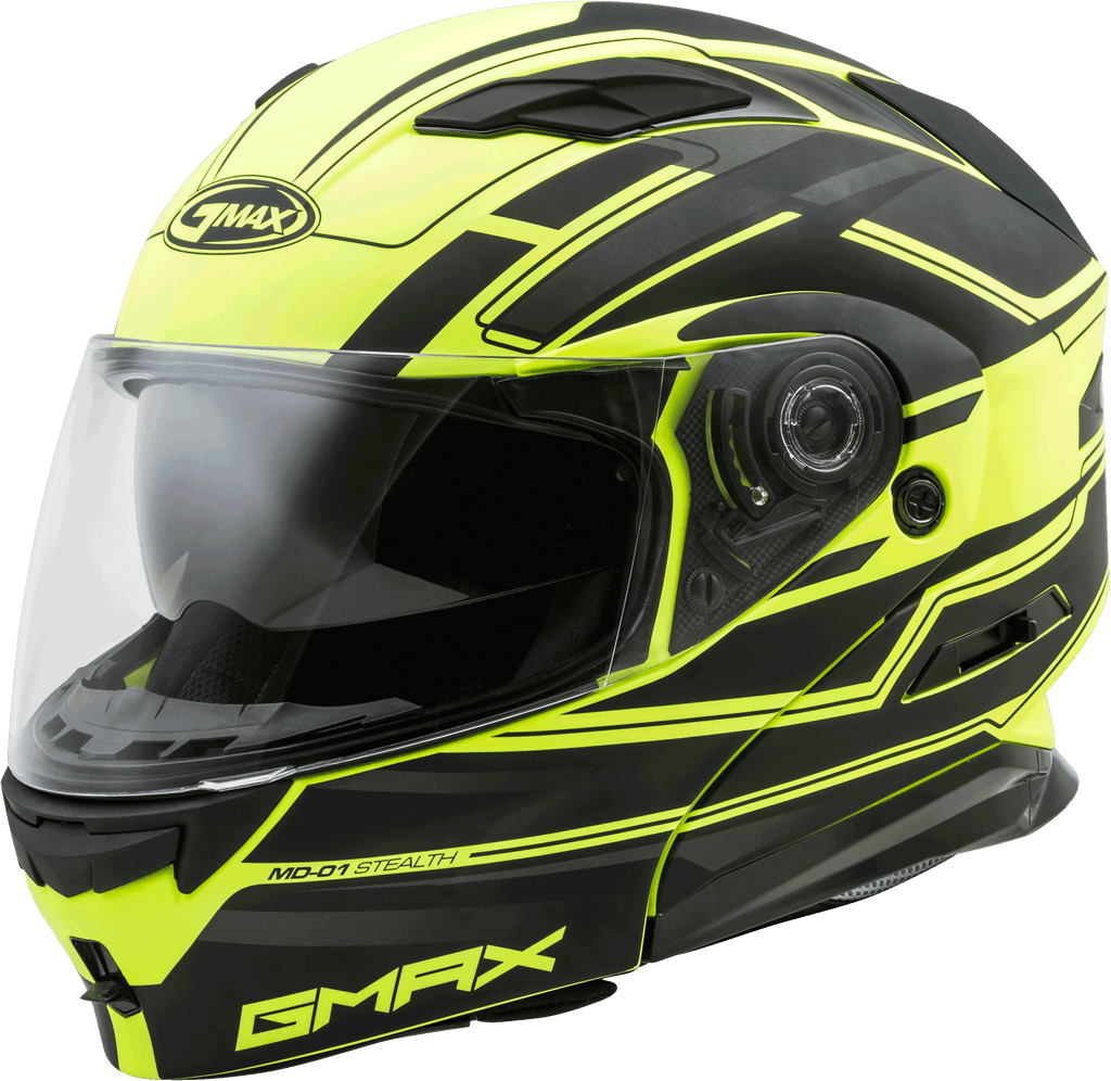 Md 01 Modular Stealth Helmet Matte Black/Hi Vis Yellow Xl