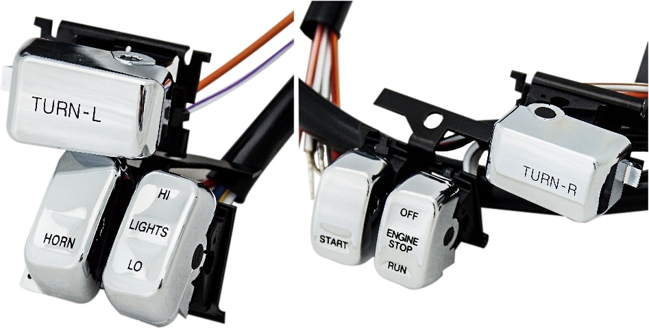 Hbar Switch Kit Chr/ Blk Lettr 1996 06 W/Out Cruise Cntrl