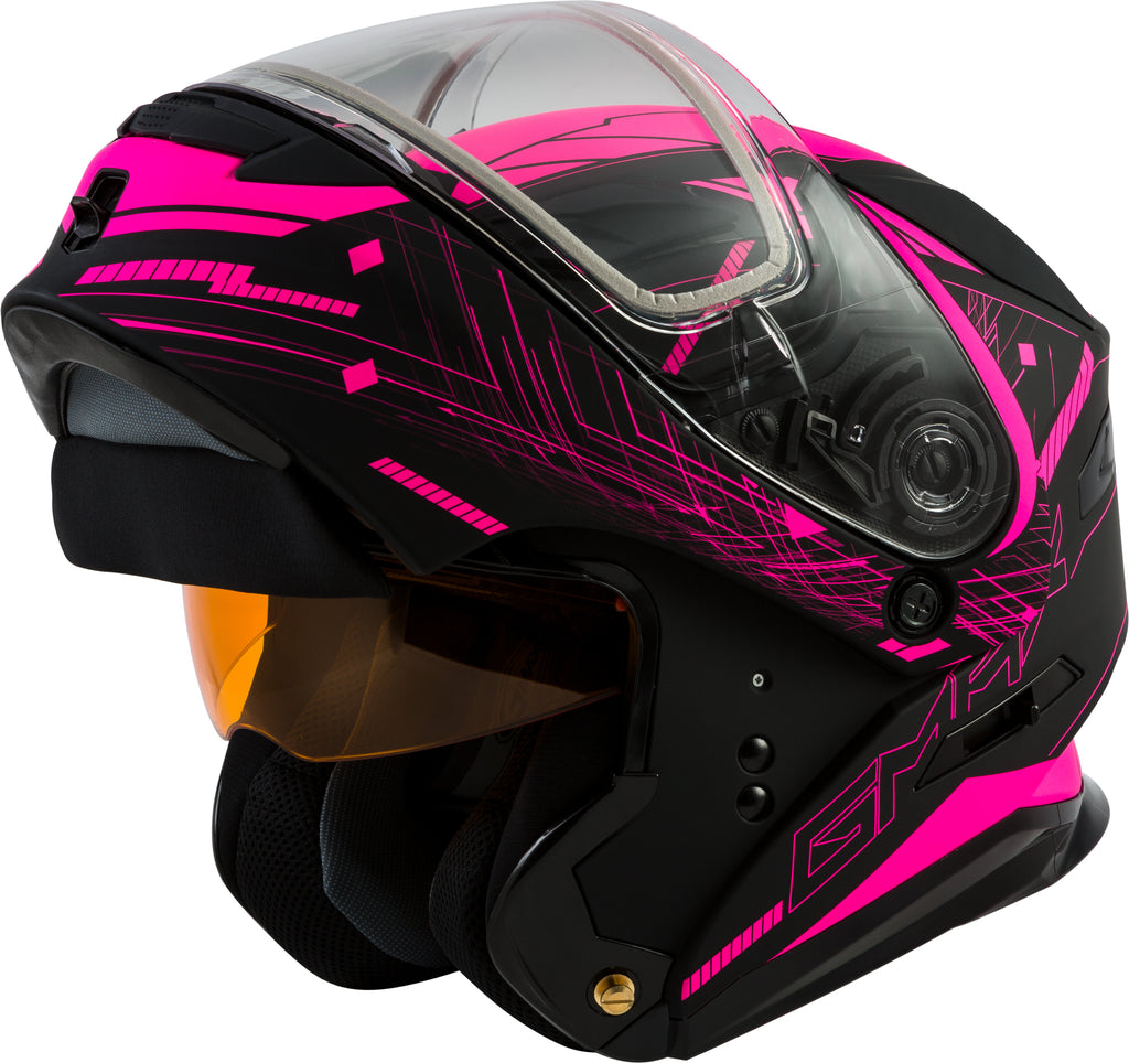 Md 01s Modular Wired Snow Helmet Black/Pink Xs