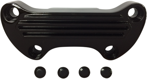 DRAG SPECIALTIES Handlebar Clamp - Finned - Black 03-0106SB