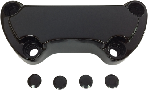 DRAG SPECIALTIES Handlebar Clamp - Scalloped - Black 03-0107SB