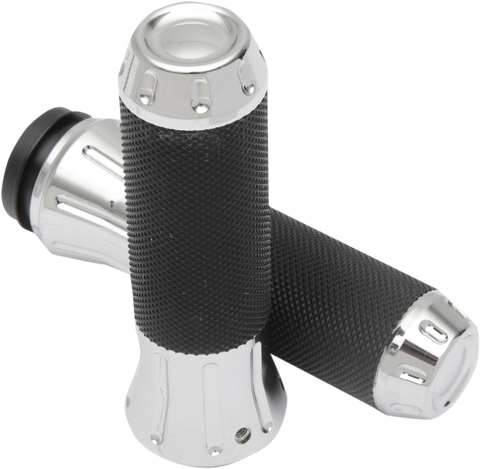 DRAG SPECIALTIES Grips - Custom - TBW - Chrome 354121