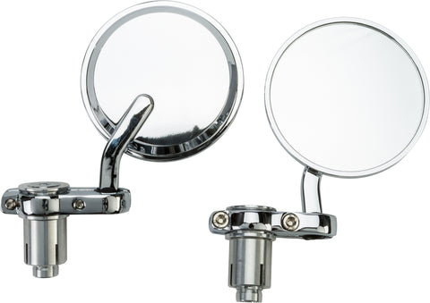 Cafe Style Bar End Mirrors/Pr Chrome