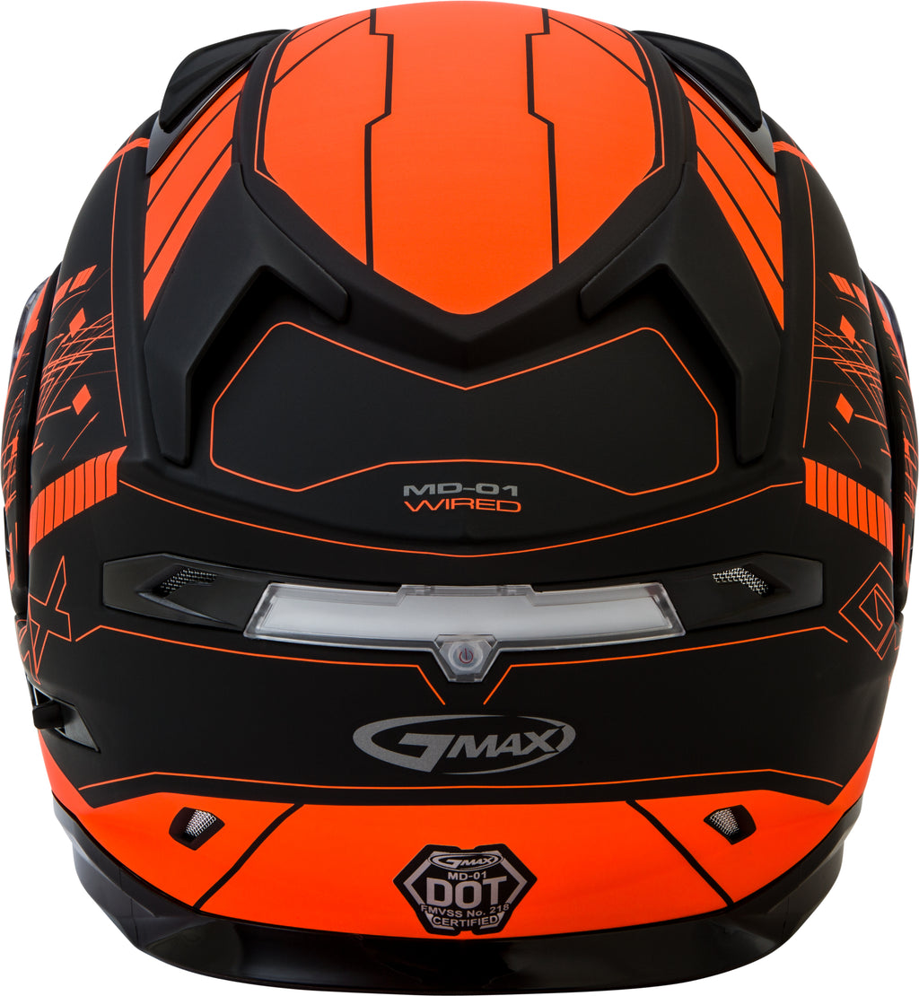 Md 01s Modular Wired Snow Helmet Black/Neon Orange Xl