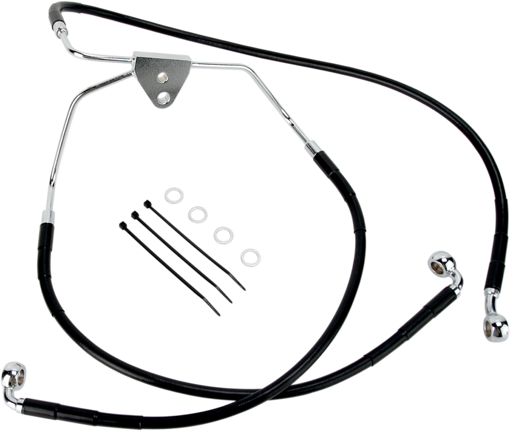 DRAG SPECIALTIES Brake Line - Front (Lower/Upper) - Black 620085-BLK