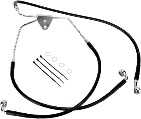 DRAG SPECIALTIES Brake Line - Front (Lower/Upper) - Black 620085-BLK