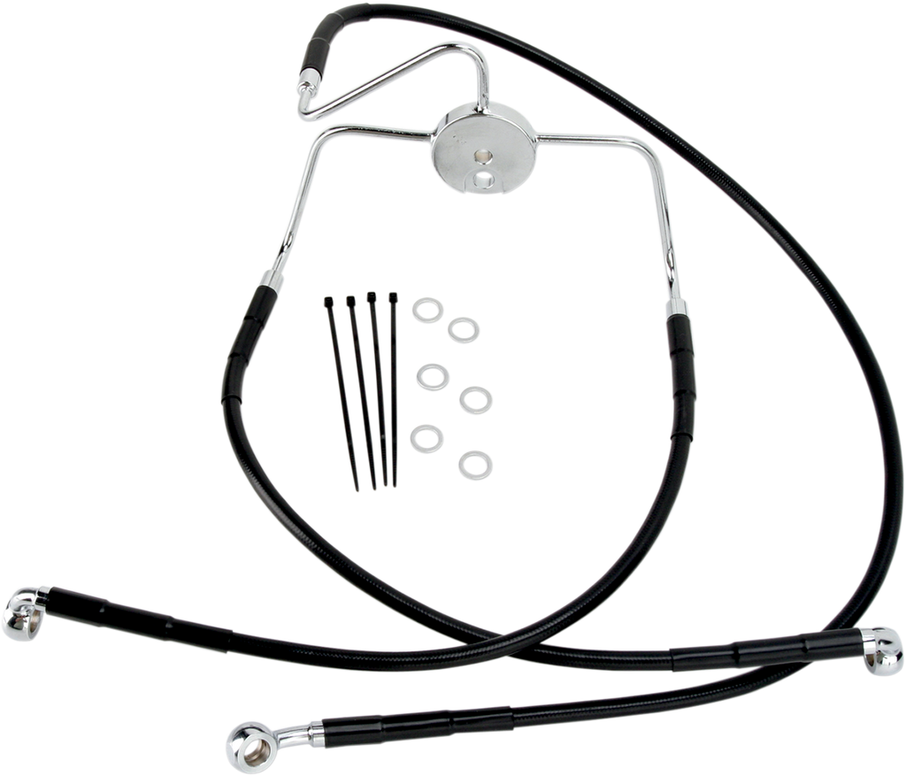 DRAG SPECIALTIES Brake Line - Front (Lower/Upper) - Black 644410-BLK