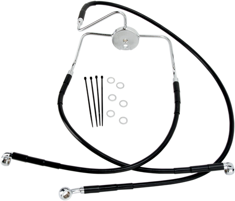DRAG SPECIALTIES Brake Line - Front (Lower/Upper) - Black 644410-BLK