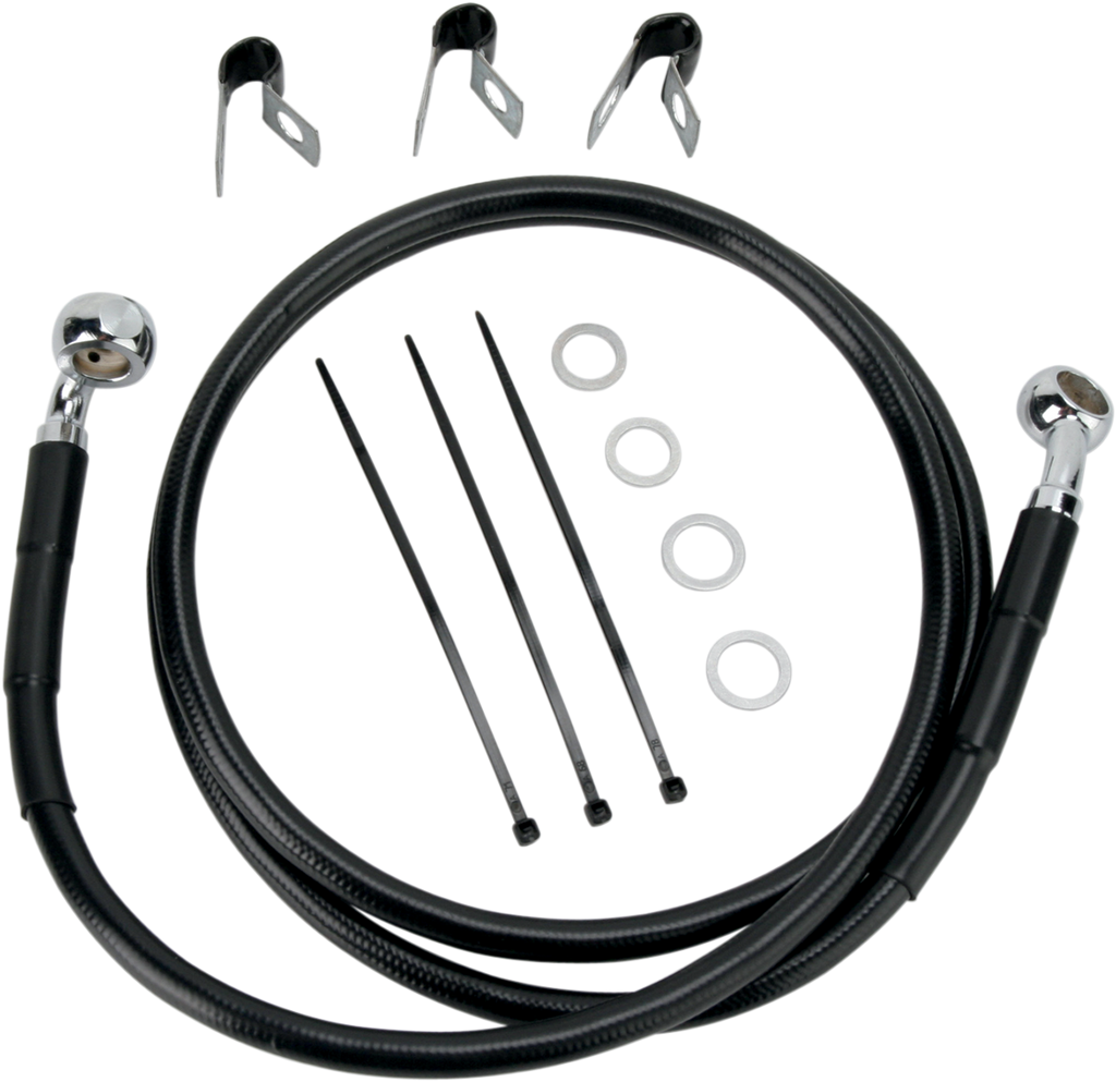 DRAG SPECIALTIES Brake Line - Front (Upper) - Black 660214-BLK