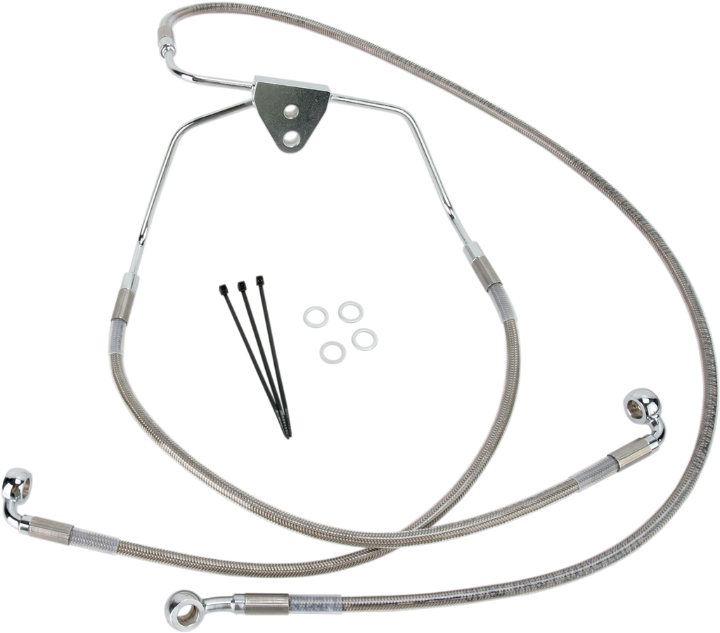DRAG SPECIALTIES Brake Line - Front - +2" - Touring - Stainless Steel 620085-2