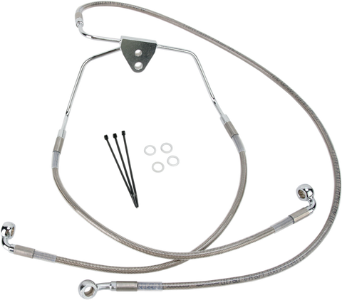 DRAG SPECIALTIES Brake Line - Front - +2" - Touring - Stainless Steel 620085-2
