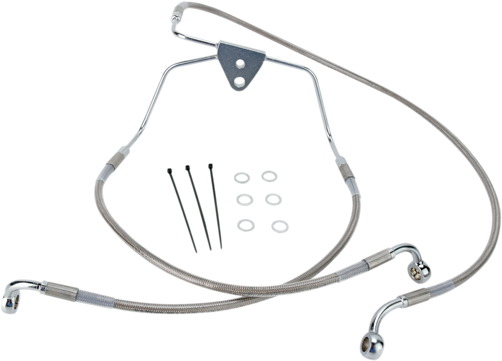 DRAG SPECIALTIES Brake Line - Front - +2" - Touring - Stainless Steel 660411-2