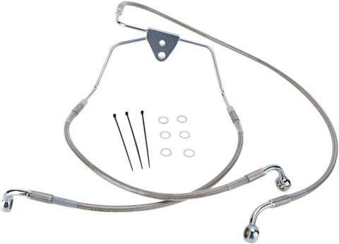 DRAG SPECIALTIES Brake Line - Front - +2" - Touring - Stainless Steel 660411-2
