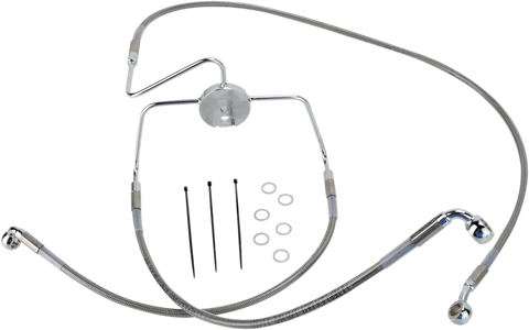DRAG SPECIALTIES Brake Line - Front - +6" - Stainless Steel 644410-6