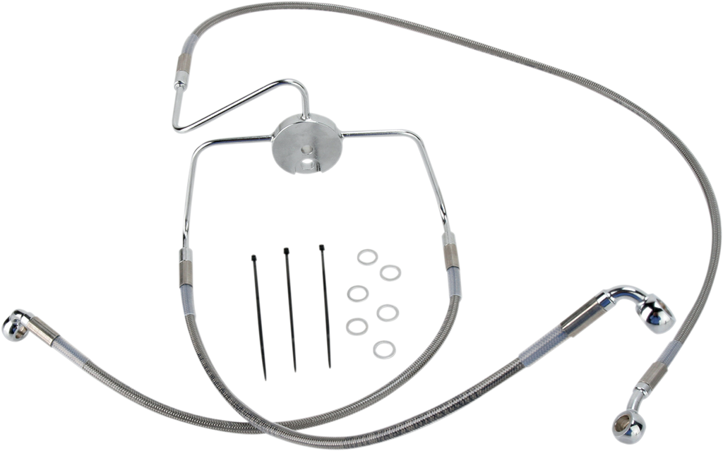 DRAG SPECIALTIES Brake Line - Front - +8" - Stainless Steel 644410-8