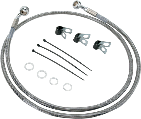 DRAG SPECIALTIES Brake Line - Front - +4" - Stainless Steel 660214-4