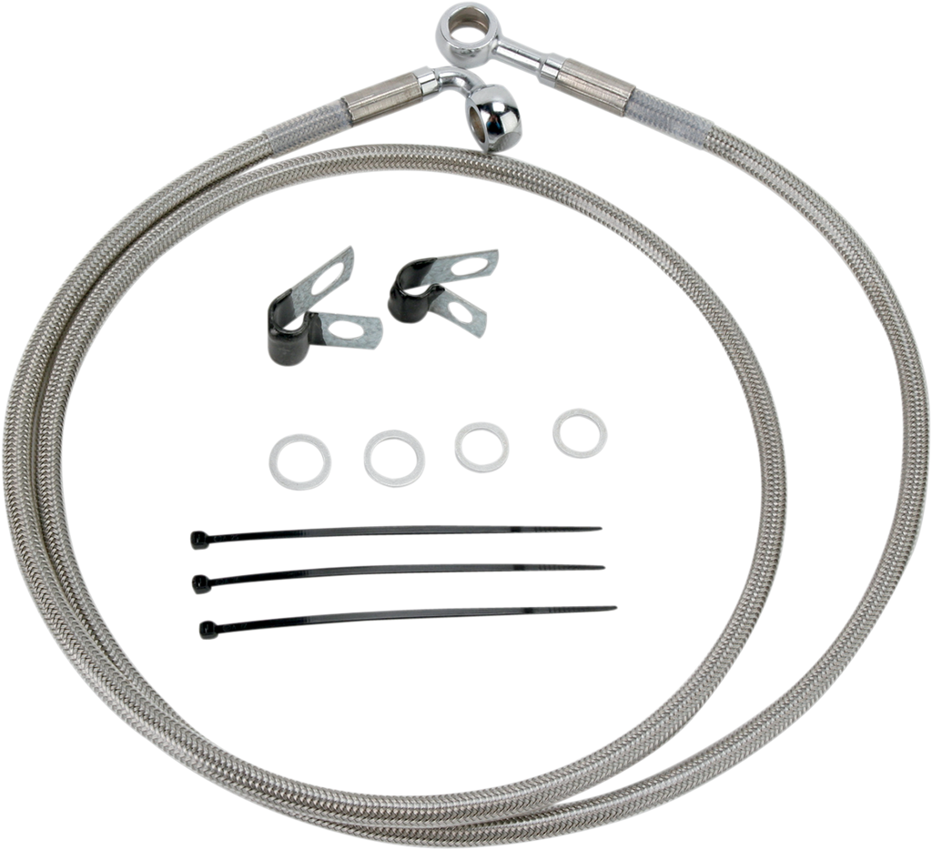 DRAG SPECIALTIES Brake Line - Front - +2" - Stainless Steel 640115-2