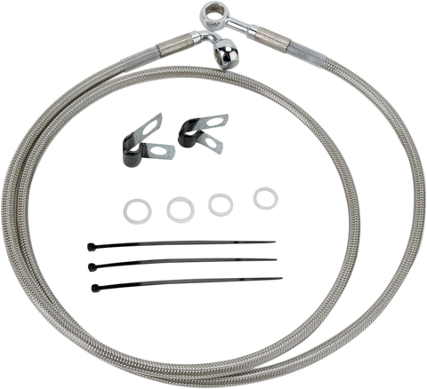 DRAG SPECIALTIES Brake Line - Front - +2" - Stainless Steel 640115-2