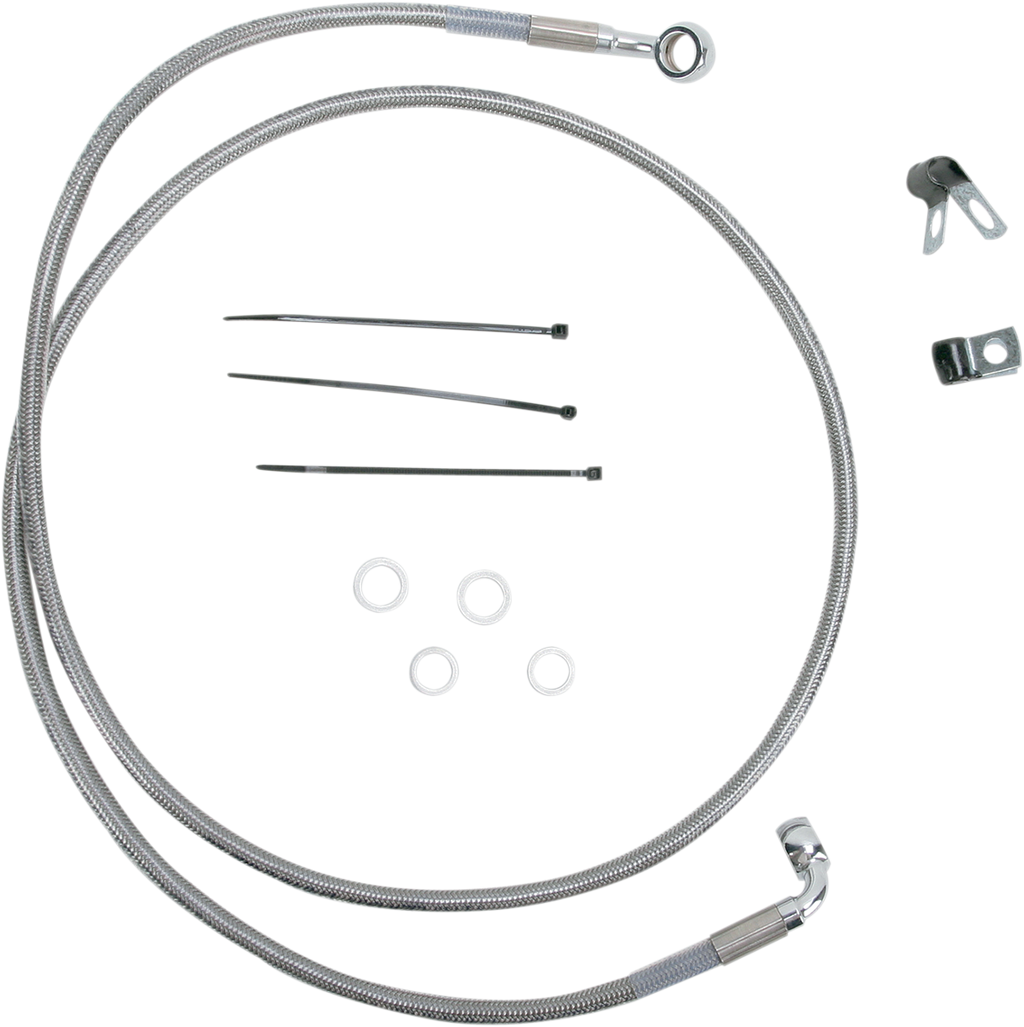 DRAG SPECIALTIES Brake Line - Front - +2" - Stainless Steel 640113-2