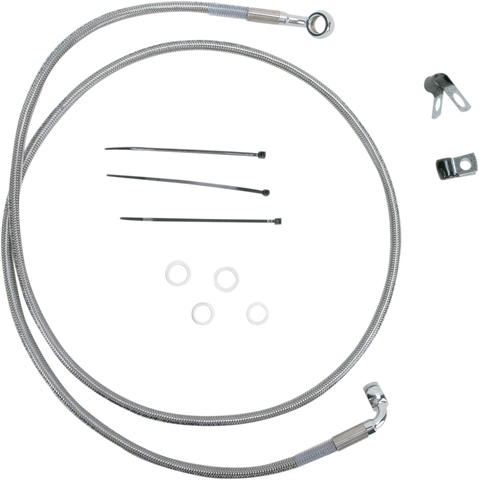 DRAG SPECIALTIES Brake Line - Front - +2" - Stainless Steel 640113-2