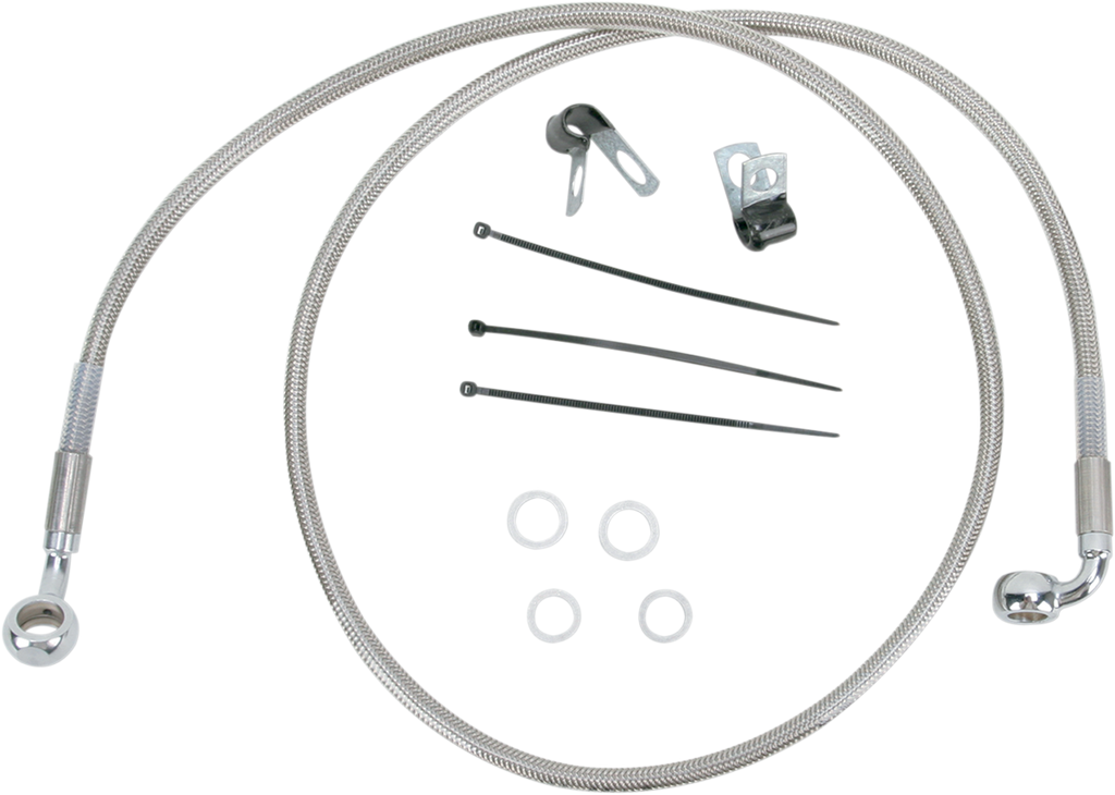 DRAG SPECIALTIES Brake Line - Front - +6" - Stainless Steel 640110-6