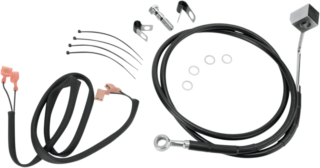 DRAG SPECIALTIES Brake Line - Rear - Black 640220-BLK