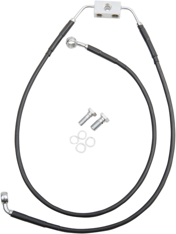 DRAG SPECIALTIES Brake Line - Front - Black - +8" - FXDB '12-'17 612135-8BLK