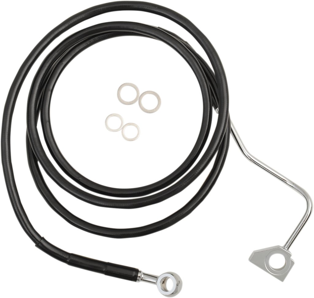 DRAG SPECIALTIES Brake Line - Front - Black - +12" with ABS 614220-12BLK