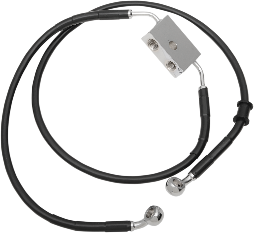 DRAG SPECIALTIES Brake Line - Front - +10" - Black - XL 614745-10BLK
