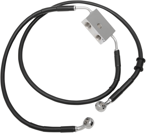 DRAG SPECIALTIES Brake Line - Front - +10" - Black - XL 614745-10BLK