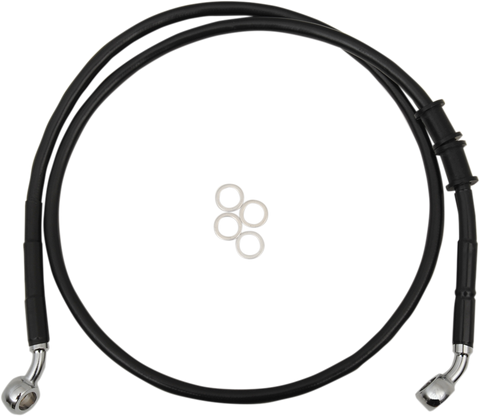 DRAG SPECIALTIES Brake Line - Front - +4" - Black - XL 614772-4BLK
