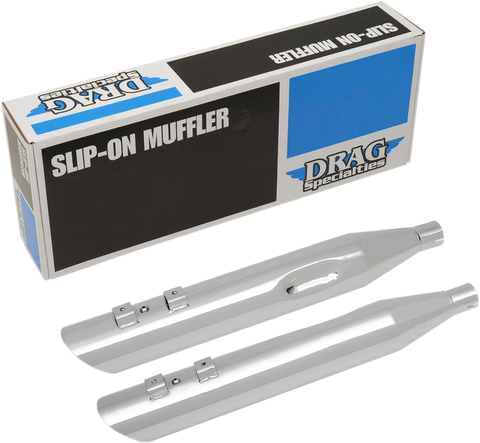 DRAG SPECIALTIES 4" Slashdown Slip-On Mufflers - Chrome H00965