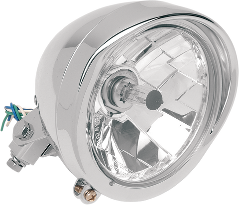 DRAG SPECIALTIES 5-3/4" Head Light with Visor - Clear Lens - Chrome 20-0444