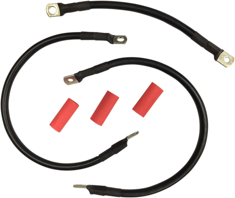 DRAG SPECIALTIES Black Battery Cable Set - '65-'84 FL E25-0091B-T6