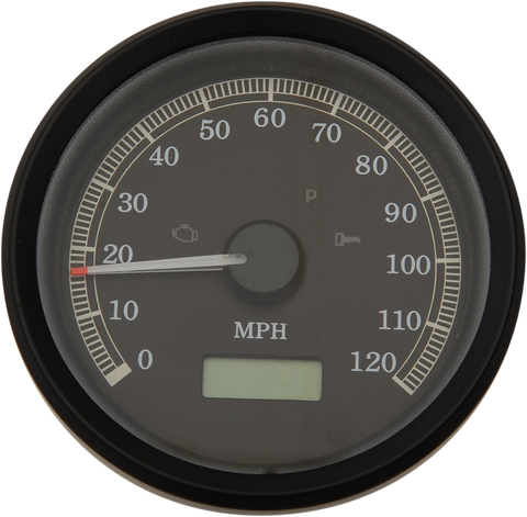 DRAG SPECIALTIES 3-3/8" MPH Programmable Electronic Speedometer - Black Bezel - Black Face T21-69A3BBDS