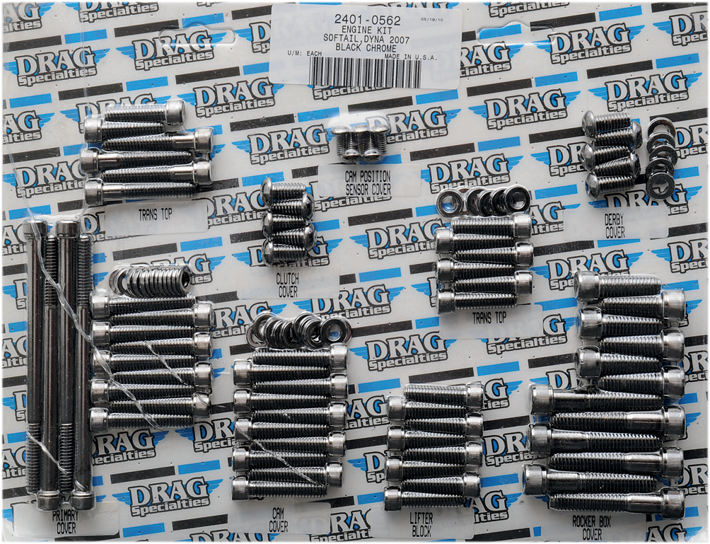 DRAG SPECIALTIES Bolt Kit - Knurled - Motor MK699BK