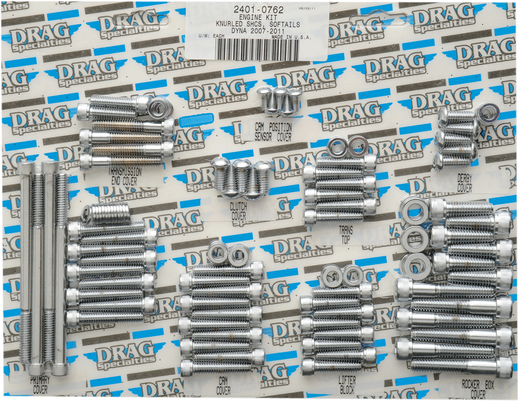 DRAG SPECIALTIES Bolt Kit - Motor - Knurled - Softail MK699