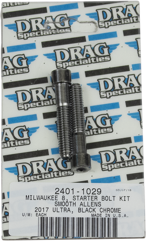 DRAG SPECIALTIES Bolt Kit - Starter - Black/Chrome - Smooth - M8 MK781SBK