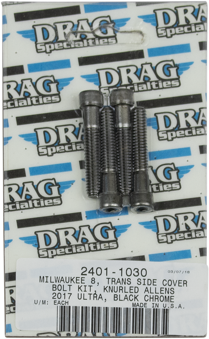 DRAG SPECIALTIES Bolt Kit - Transmission Cover - Black/Chrome - M8 MK782BK