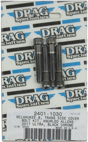 DRAG SPECIALTIES Bolt Kit - Transmission Cover - Black/Chrome - M8 MK782BK