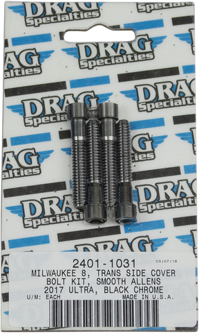 DRAG SPECIALTIES Bolt Kit - Transmission Cover - Black/Chrome - Smooth - M8 MK782SBK