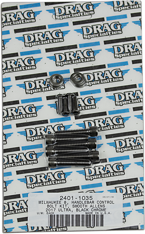 DRAG SPECIALTIES Bolt Kit - Handlebar - Black/Chrome - Smooth - M8 MK784SBK
