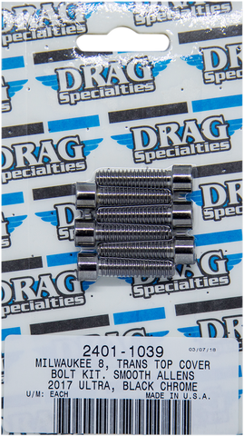 DRAG SPECIALTIES Bolt Kit - Transmission Top - Black/Chrome - M8 MK786SBK